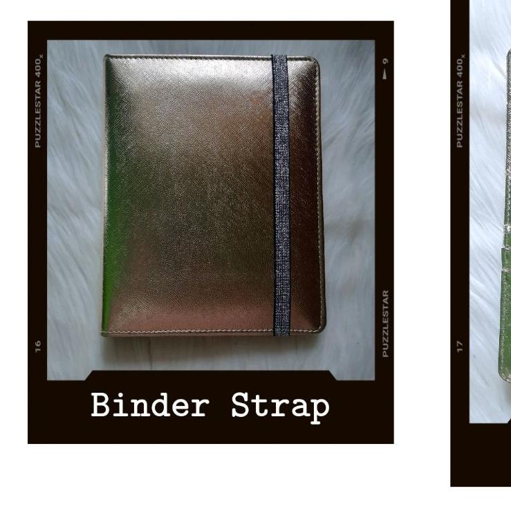 

Flash Product Binder Strap Glitter Kulit Premium Metalik A5 B5 Silver Gold Rosegold peach