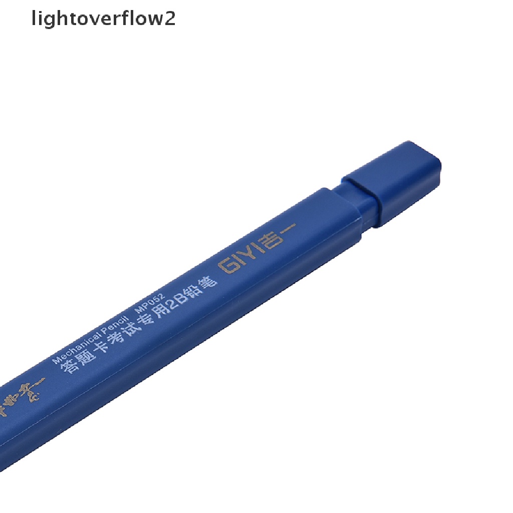 (lightoverflow2) 1pc Pensil Mekanik Otomatis 2B Dengan Isi Ulang Lead Hitam