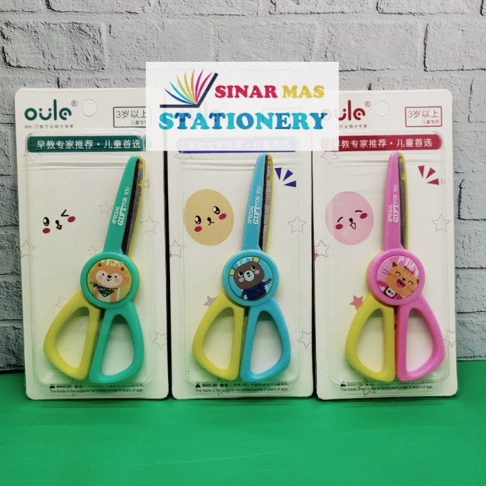 

Dijual Gunting Kertas Anak Karakter Kids Student Scissor Safety Ol 1203 Berkualitas
