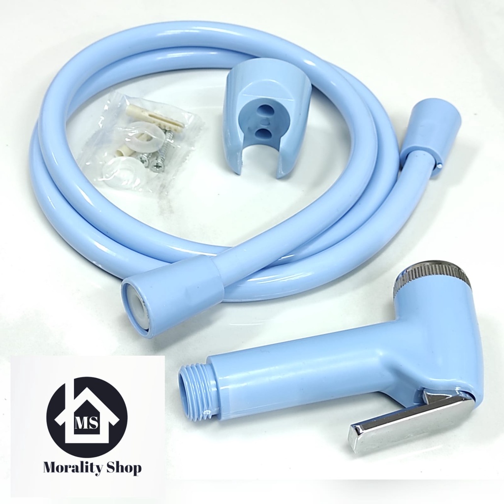 Jet Shower Cebok Plastik Biru Murah-JetShower Jet Washer CLoset Shower Bidet Kloset Toilet BLue
