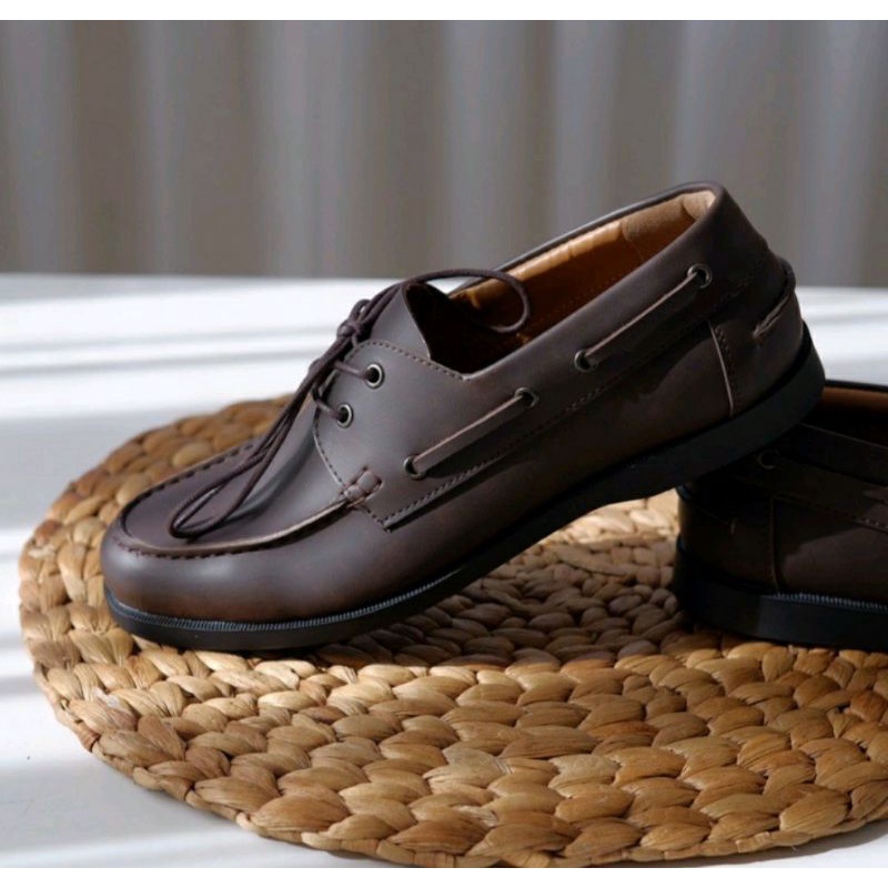 Sepatu Oxford Pria Big Size Shoes 43.44.45.46.47.48 Pantofel XFours JUMBO Kulit Brown, 44