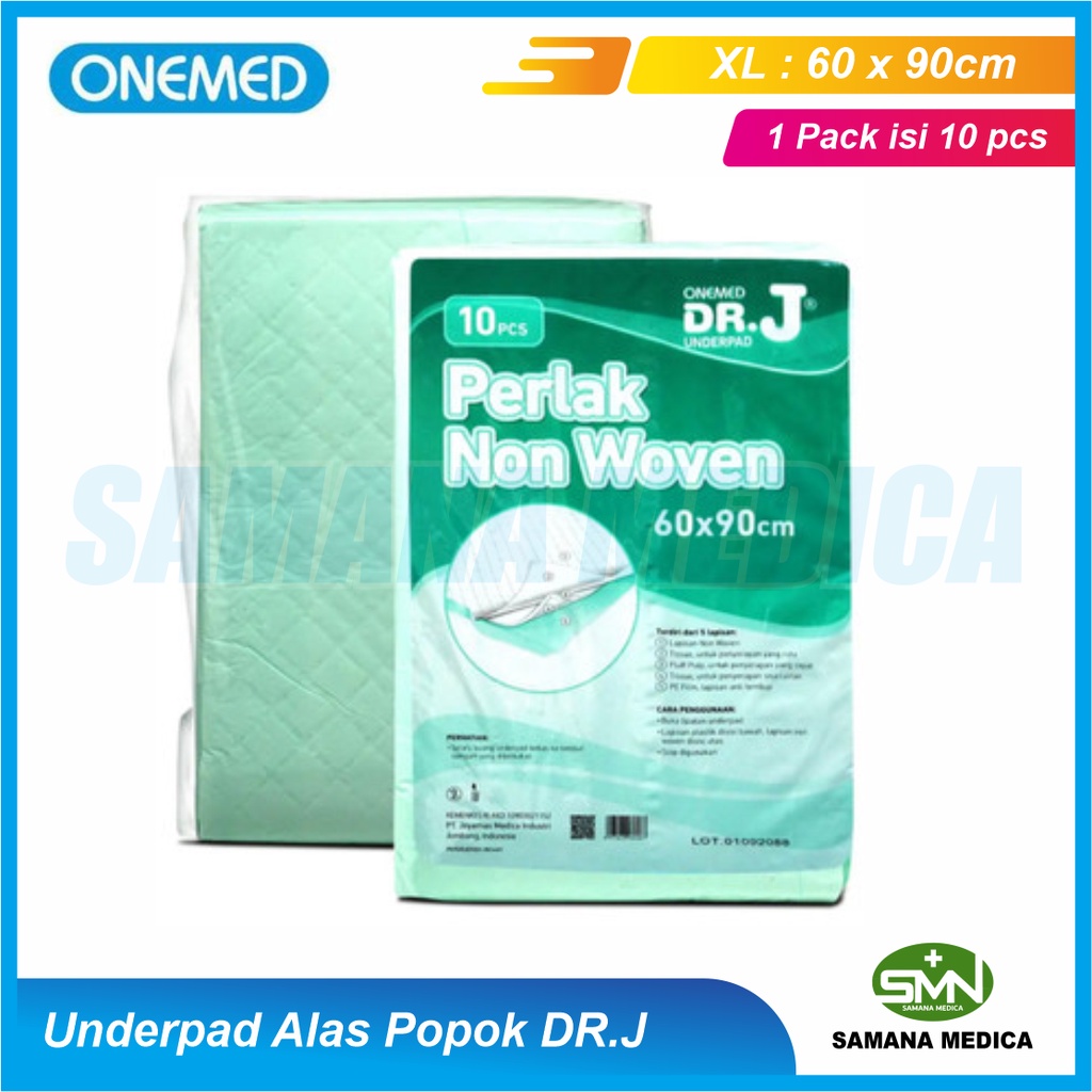 Underpad DR J Onemed perlak popok alas ompol harga murah 60x90 Isi 10pcs