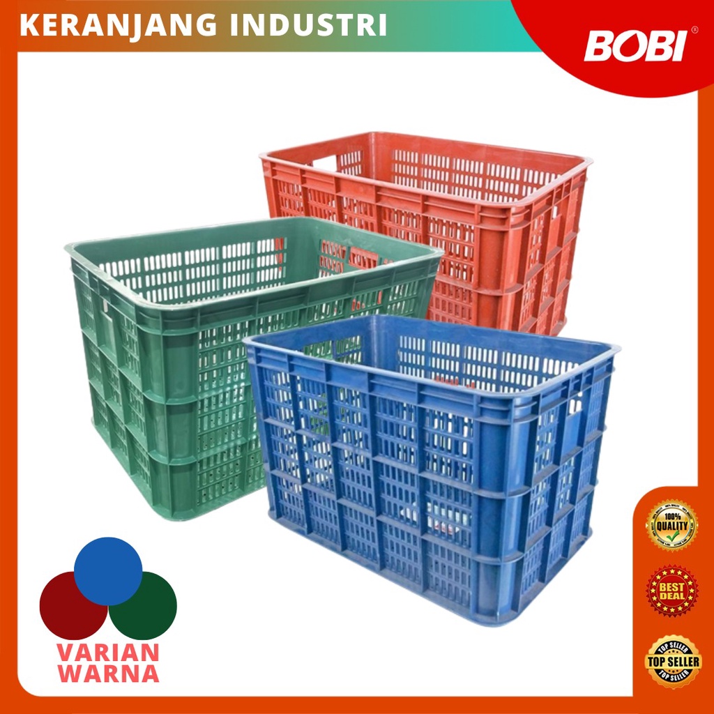 Keranjang atau Container Industri Besar Kode 921 // Keranjang Multifungsi Ukuran +- 62x42x35cm Merk BOBI - Warna Random