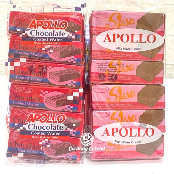 

Apollo Coated Wafer Chocolate Rasa Milk Chocolate HALAL 12 pcs x 12 gr