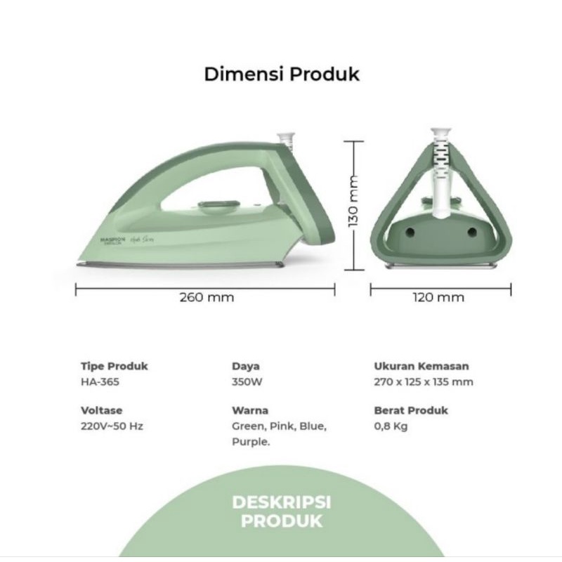 MASPION Setrika HA-365 Automatic Iron