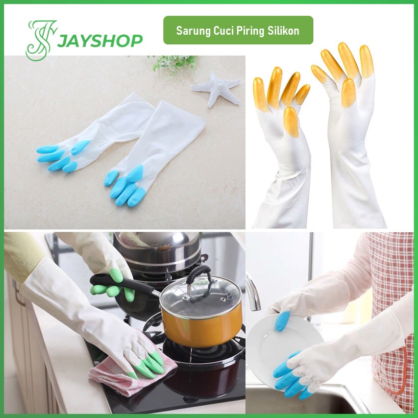 Sarung Tangan Cuci Piring Silikon Magic Rubber Gloves Anti Slip Serbaguna