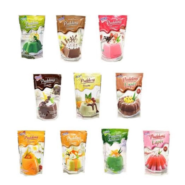 

NUTRIJELL Pudding Susu - Bubuk Puding Mangga Coklat Cokelat Stroberi Strawberry