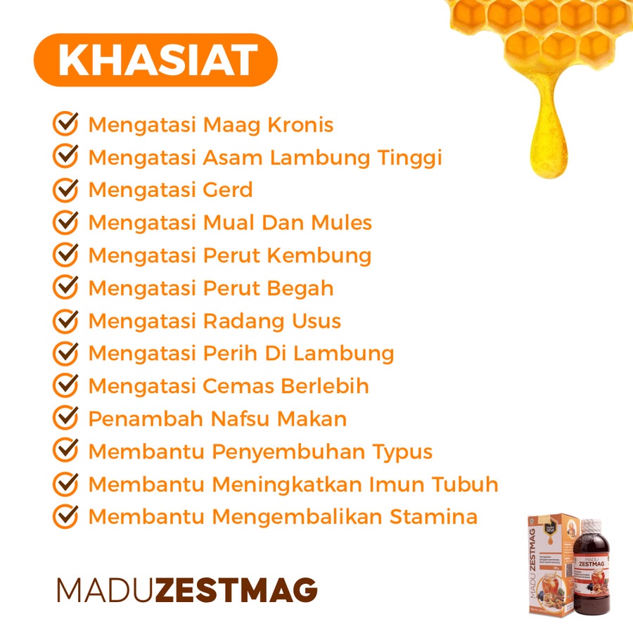 PAKET GOLD MADU ZESTMAG ZESMAG ZETMAG ATASI GANGGUAN LAMBUNG PERUT KEMBUNG