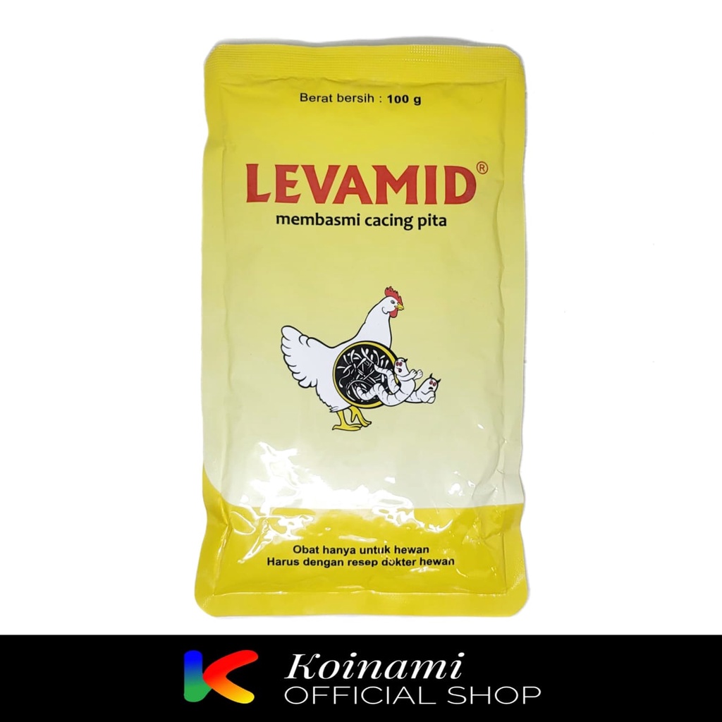 Levamid 100 gram / Obat Pembasmi Cacing Pita Gilik Ayam Unggas Burung / Medion