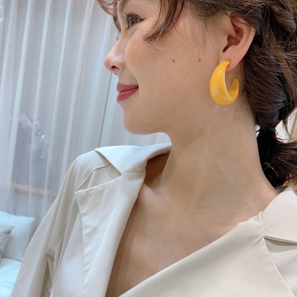 HBS 120 Anting Wanita Tusuk Kotak Anting Korea Anting bulat anting wanita perempuan fashion style