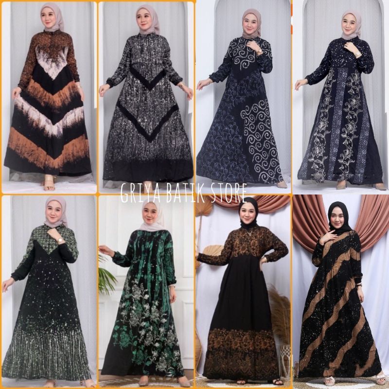 Terbaru 2022 Gamis Twill Rayon Pekalongan Home Dress Busui Jumbo Gamis Rayon Premium-Batik Usman