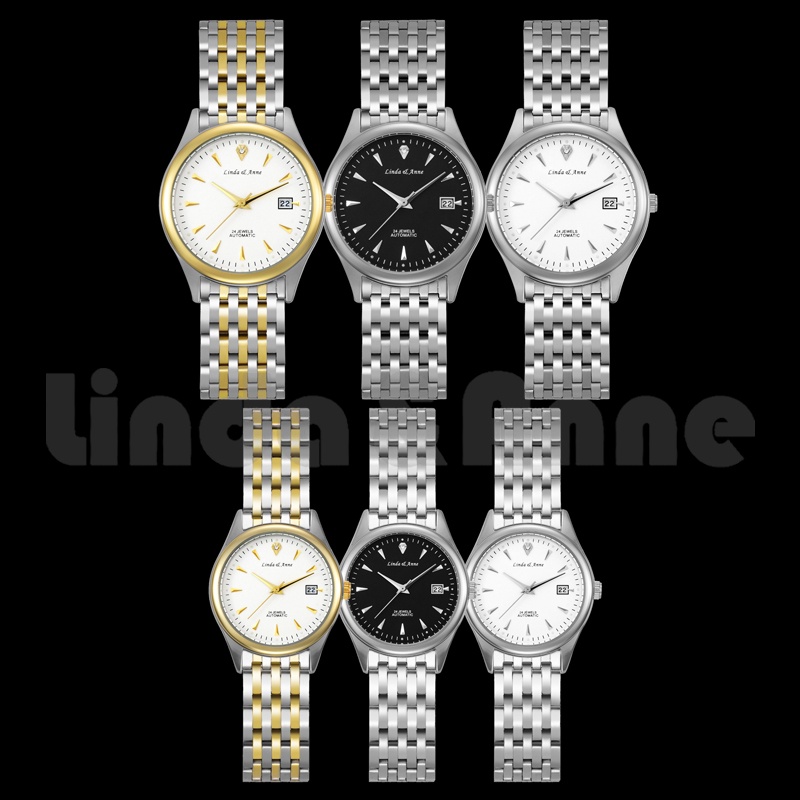 Jam Tangan Wanita Couple Pria Mewah Analog Bisnis Strap Rantai Automatic Anti Air Import Watch