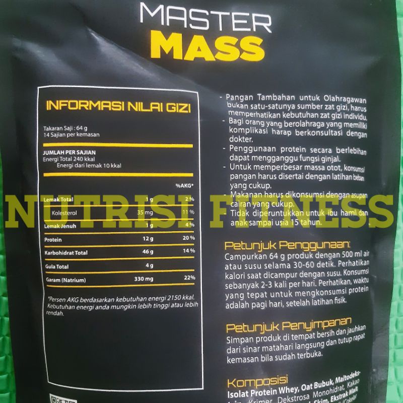 NEW PROMO!! SUPLEMENT FITNESS VECTORLABS MASTER MASS SUSU GAINER WHEY PROTEIN PENAMBAH MASSA OTOT PENAMBAH BERAT BADAN BPOM