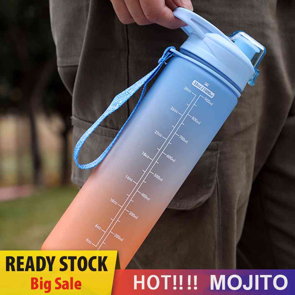 Botol Air Minum 1000ml Portable Dengan Penanda Waktu Untuk Olahraga / Fitness / Outdoor