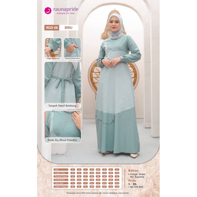 Baju  Gamis Wanita  Katun / Rauna GD -48 / Fashion Muslim