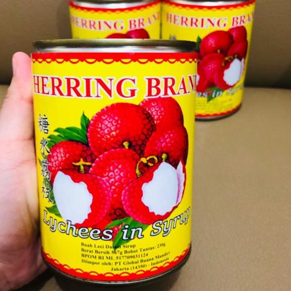 

TERLARIS Lychee kaleng Herring Brand/buah kaleng leci merk herring murah halal !!