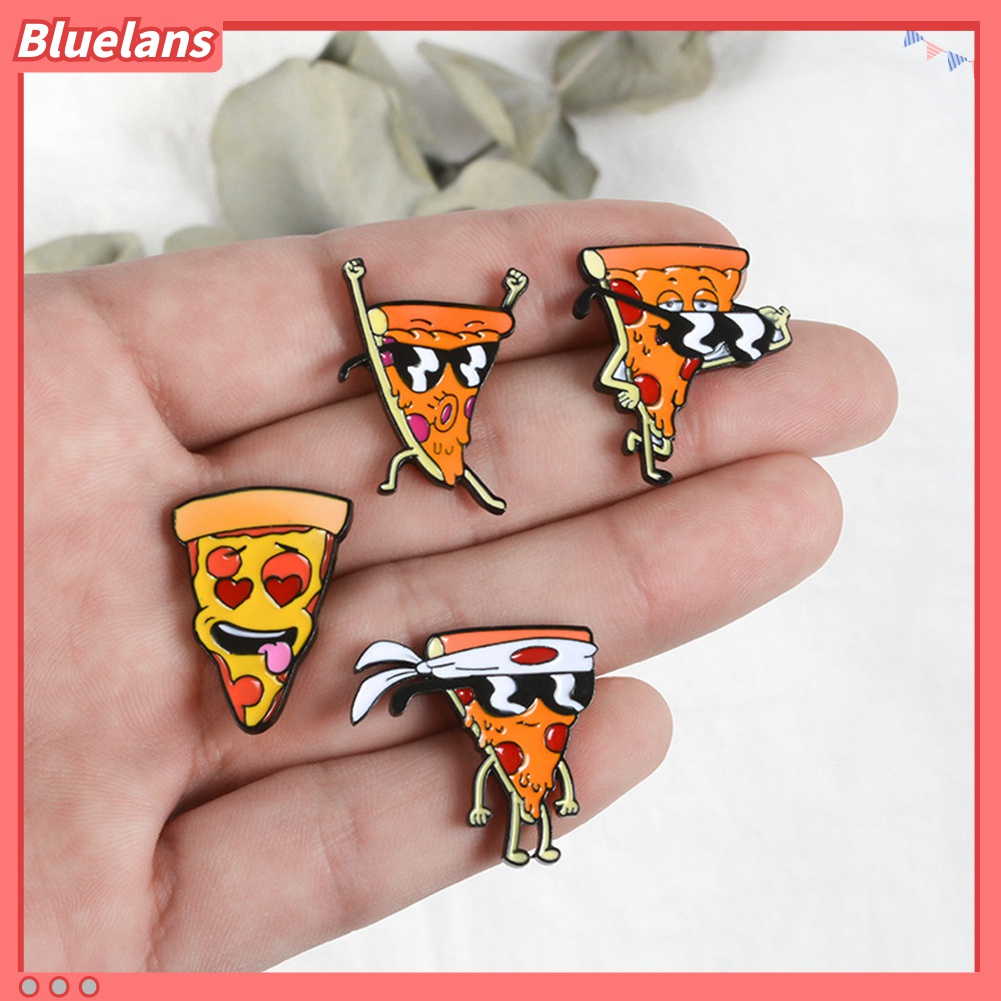 Bros Pin Enamel Desain Kartun Pizza Untuk Kerah Kemeja