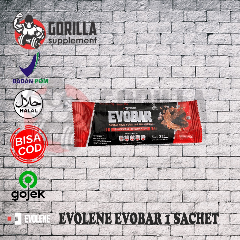 

EVOLENE EVOBAR 1 Sachet Makanan diet Healthy Snack cemilan Chocolate EVO BAR EVO LENE
