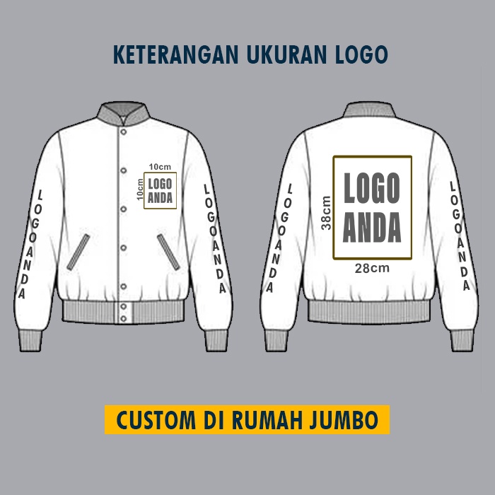 Jaket Bomber Custom Oversize (M 6XL) baseball Varsity Custom