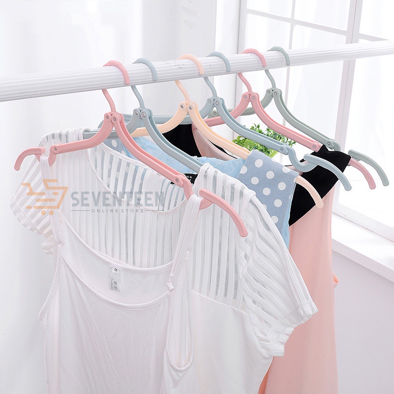 SEVENTEEN HANGER LIPAT MAGIC GANTUNGAN PAKAIAN BAJU LIPAT PORTABLE HANGER BAJU LIPAT TRAVEL GANTUNGAN JEMURAN BRA KAOS KAKI