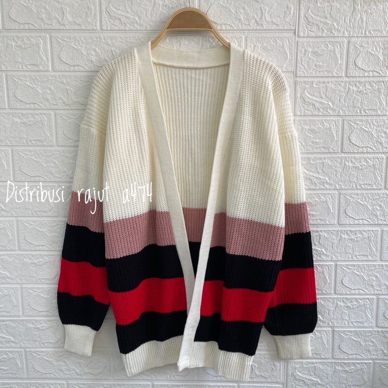 CARDIGAN LONG RAJUT OVERSIZE MOTIF BLASTER