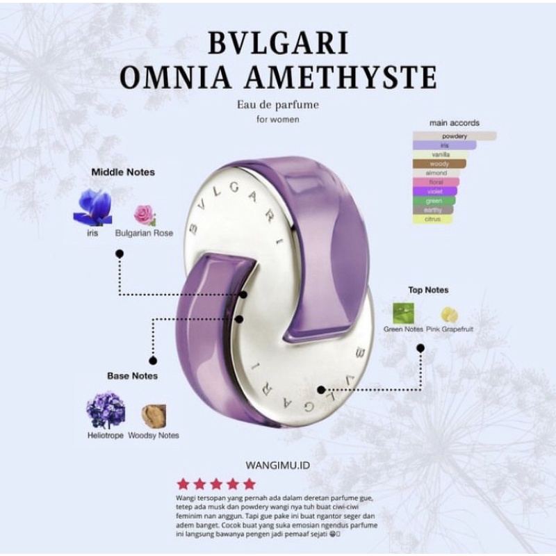 BACA DESKRIPSI!! BVLGARII OMNIA AMETHYSTE UNGU PARFUM WANITA | wangimu.id