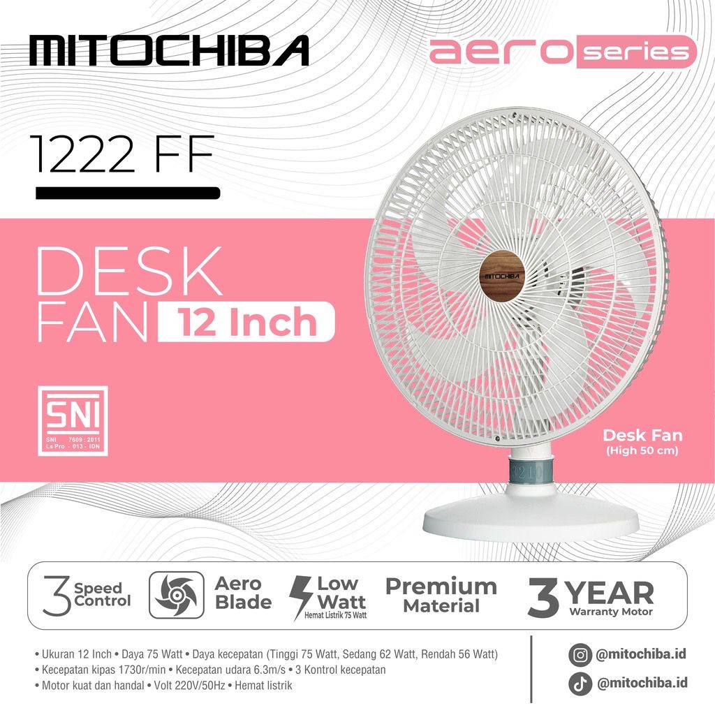 [MEDAN] NEW DESK FAN 1222FF MITOCHIBA