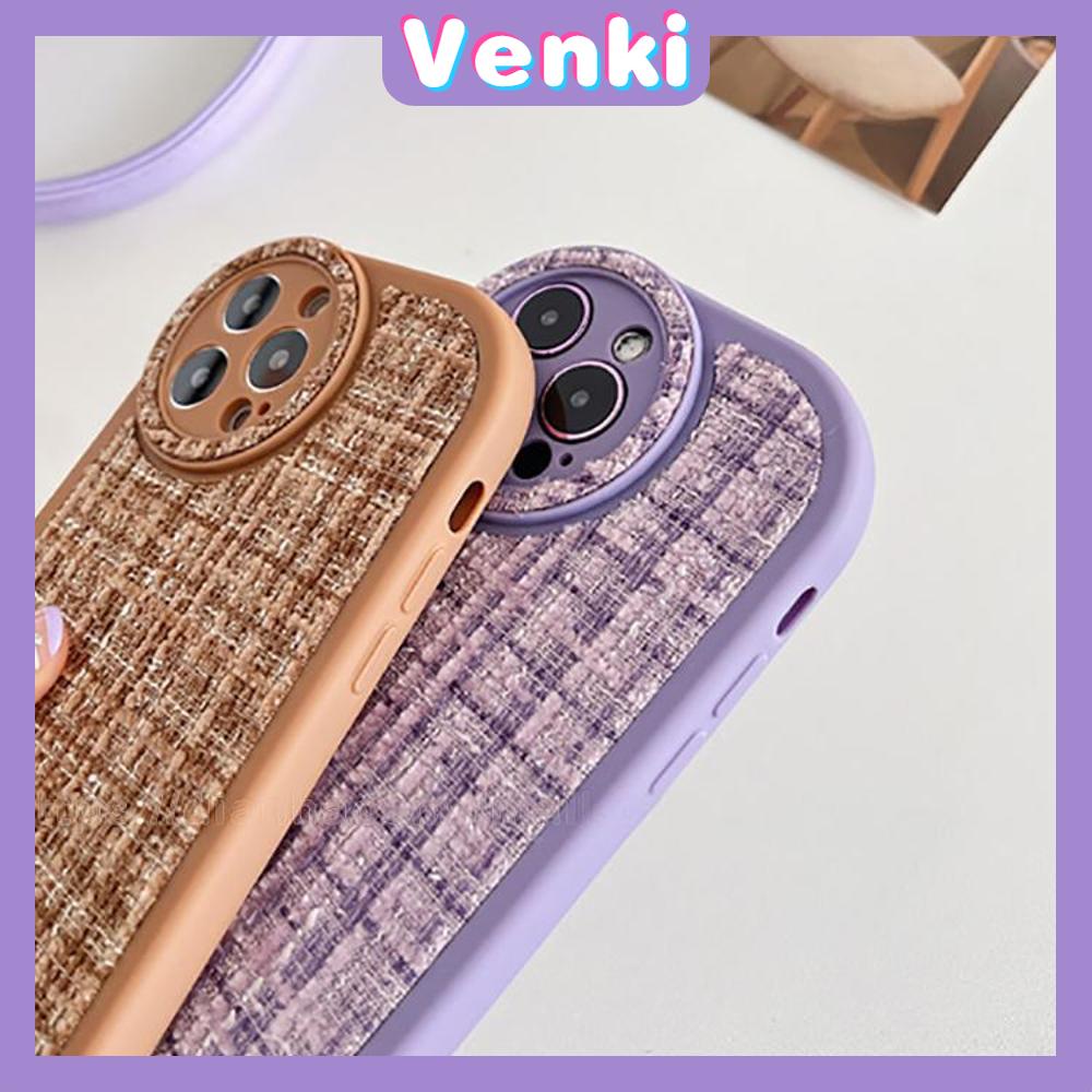 Case For iPhone 14 Series TPU Soft Simple Case Tweed Fabric Pink Black Purple Brown Case Camera Protection Shockproof Compatible For iPhone 14 13 12 11 Plus Pro Max 7 Plus X XR