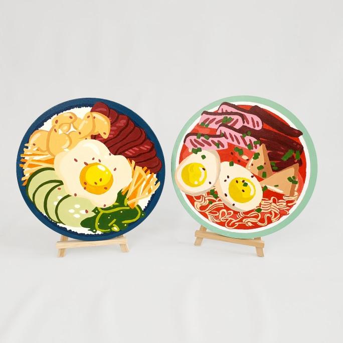 

[COD] DIY Paint by Number Kit : Bundle Set Ramyeon & Bibimbap TERLENGKAP Kode 1284