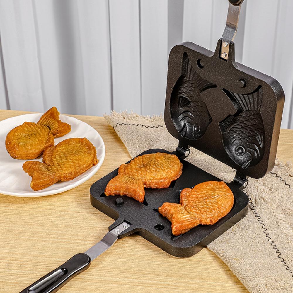 Top Kitchen Japanese Taiyaki High Quality Double Pan Fry Pan Waffle Kue Maker Pan