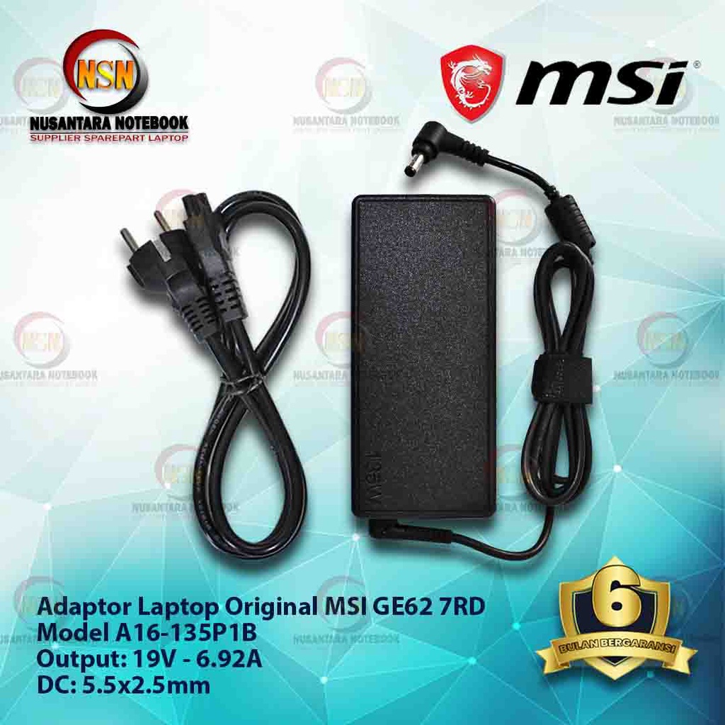 Adaptor Original MSI GE62 GF62 GS73 19.5V 9.23A 180W DC 5.5x2.5mm