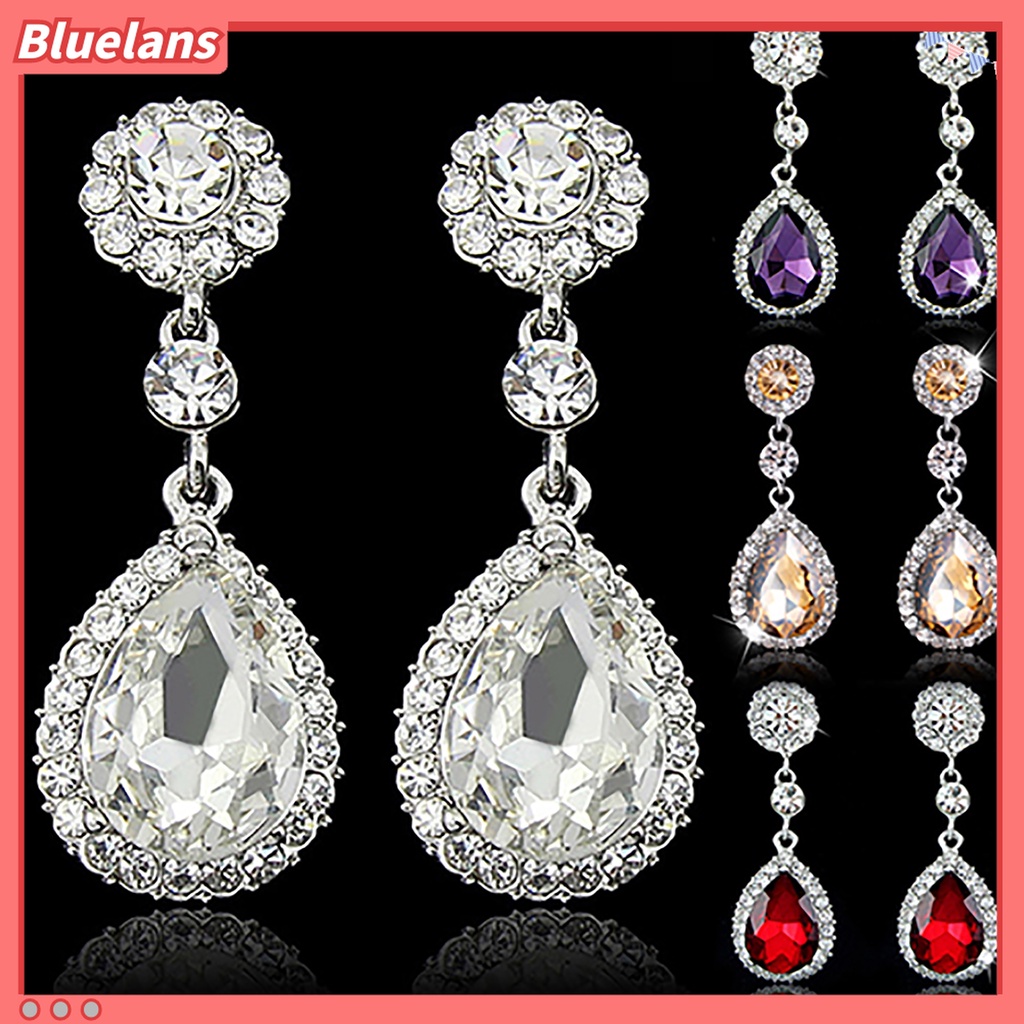 Anting Berlian Imitasi Bentuk Tetesan Air Untuk Wanita