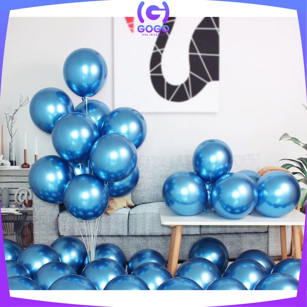 GOGO-C391 C393 Balon Latex Polos Tebal Metalik / Ballon Macaron Karet Latek Ulang Tahun / Balon Karet Warna Warni Ultah Helium