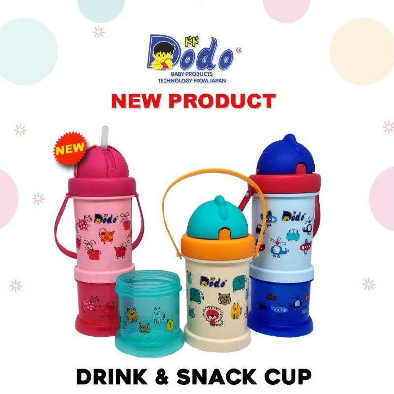 BOTOL MINUM DODO DRINK DAN TEMPAT SNACK TEMPAT AIR 2IN1 ANAK ANAK