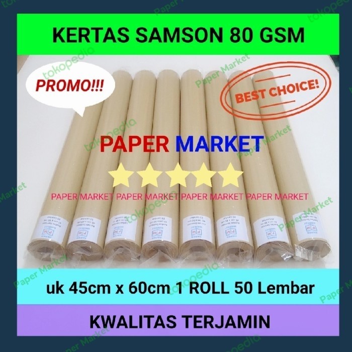 Kertas Kertas Samson Coklat Kraft Uk. 45X60Cm - 1 Roll (50 Lembar)