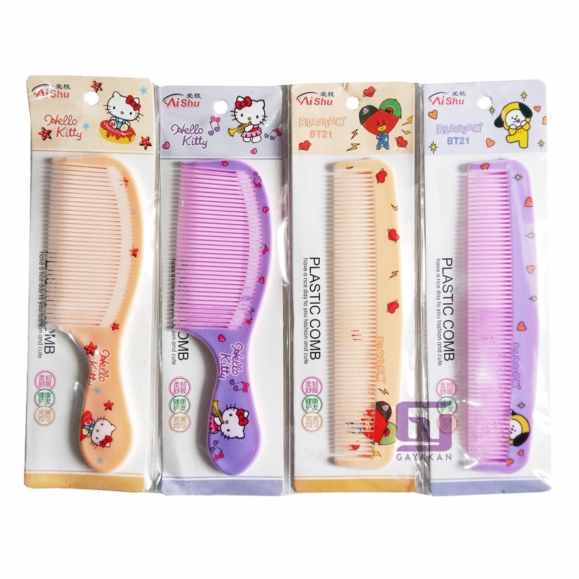 Sisir Fancy Gagang Multi Warna dan Karakter Size Kecil untuk Anak