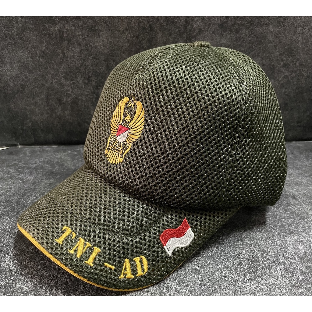 Topi Jaring Ekapaksi AD (Hijau) - Topi TNI AD - Topi Jaring - Topi