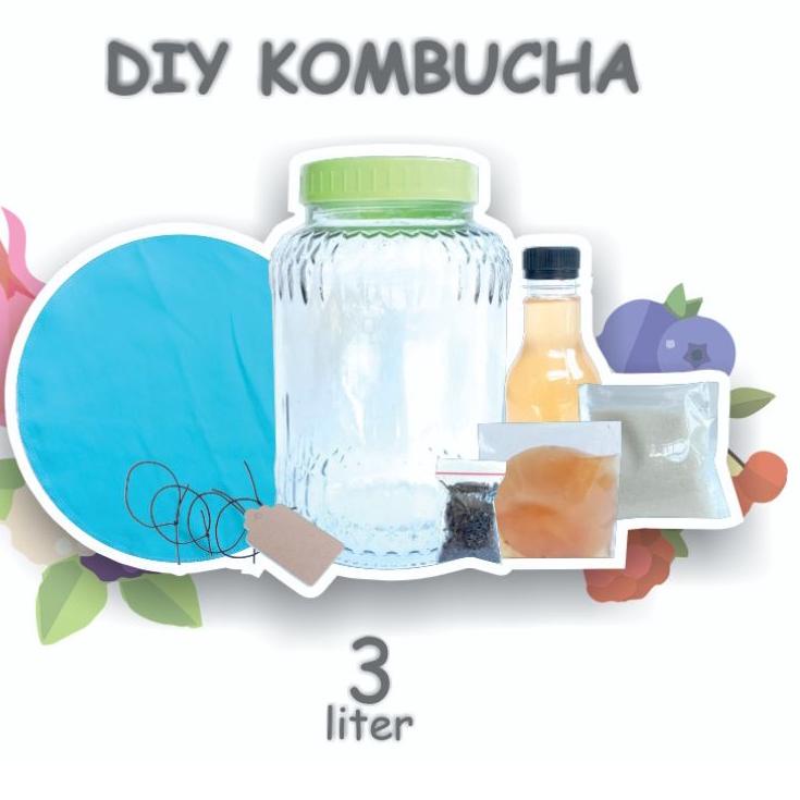 

TRCCc1C6--Kit Kombucha Lengkap , Fermentasi Kombucha, Paket Kombucha, 3 liter, Paket Usaha Kombucha