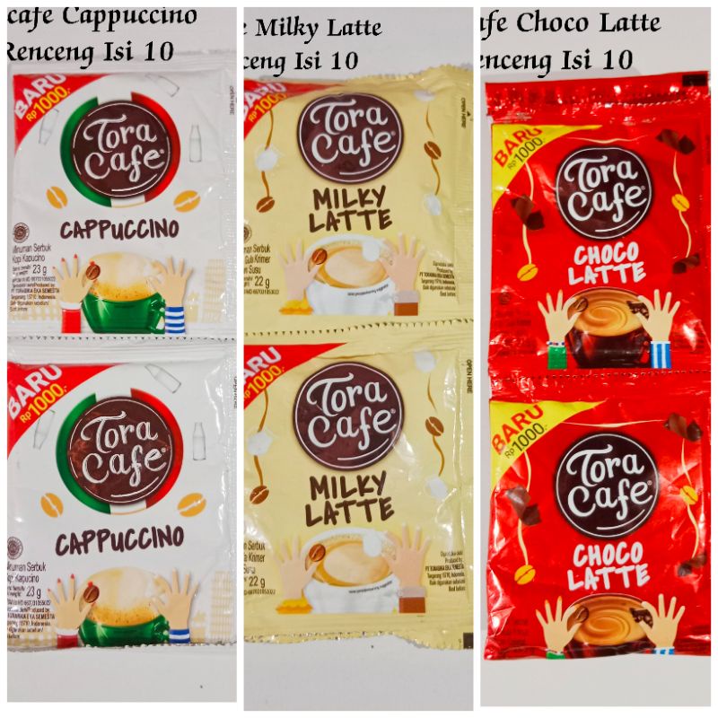 

Tora Cafe Choco Latte || Milky Latte || Caramel Latte 1 Renceng Isi 10
