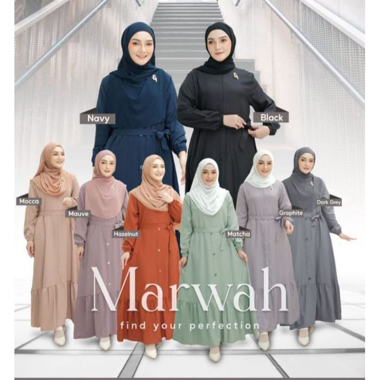 [ MARWAH ] By Quenshamom dress polos cantik baju remaja gamis dewasa cantik baju muslim samarinda la