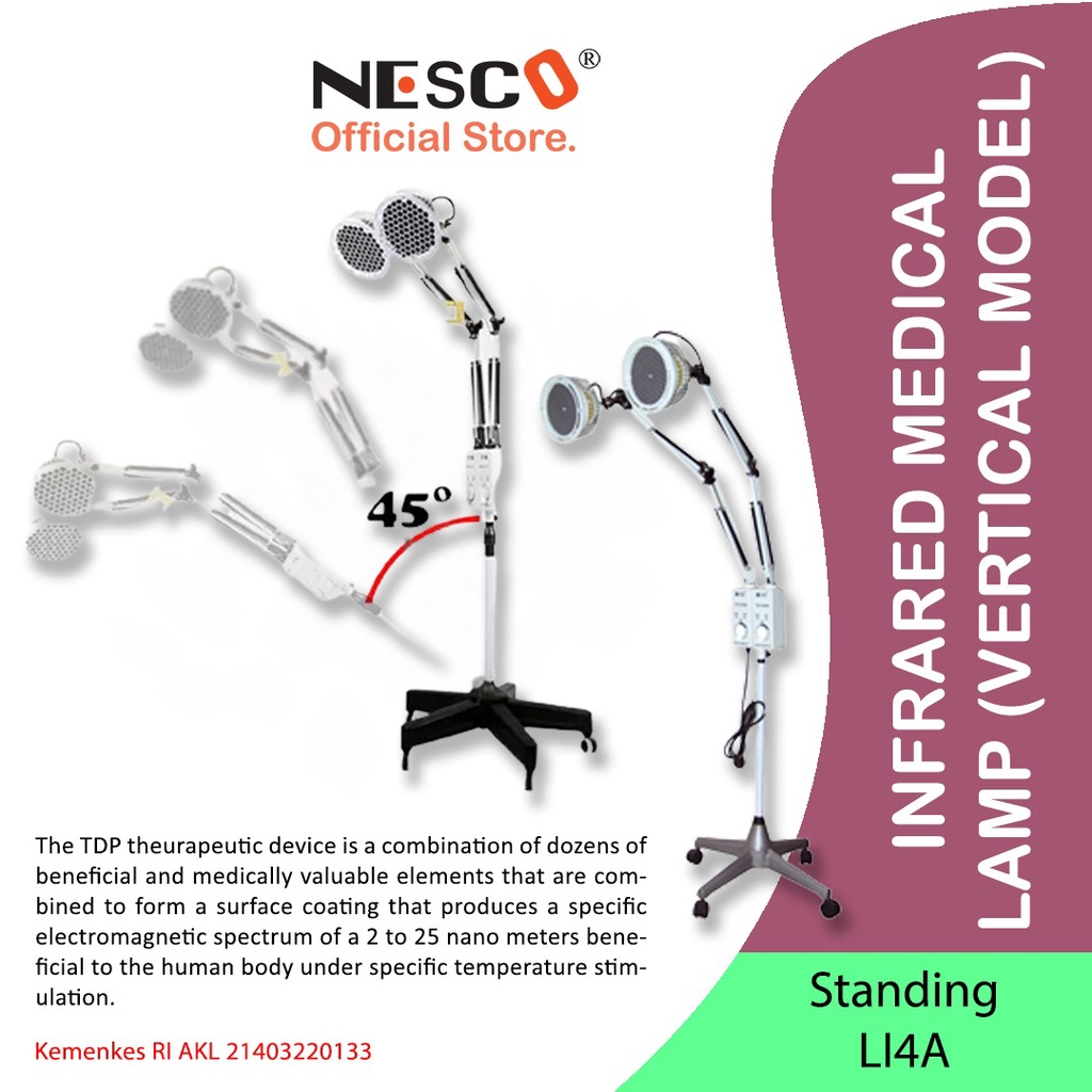 NESCO TDP Medical Lamp, Vertical model IR, L-I-4A (standing)
