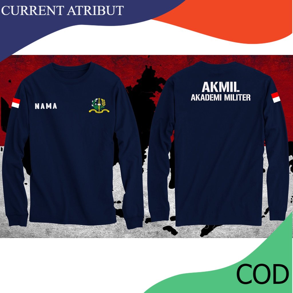 KAOS AKMIL / T-SHIRT AKMIL (AKADEMI MILITER) LENGAN PANJANG TERBARU CURRENT ATRIBUT