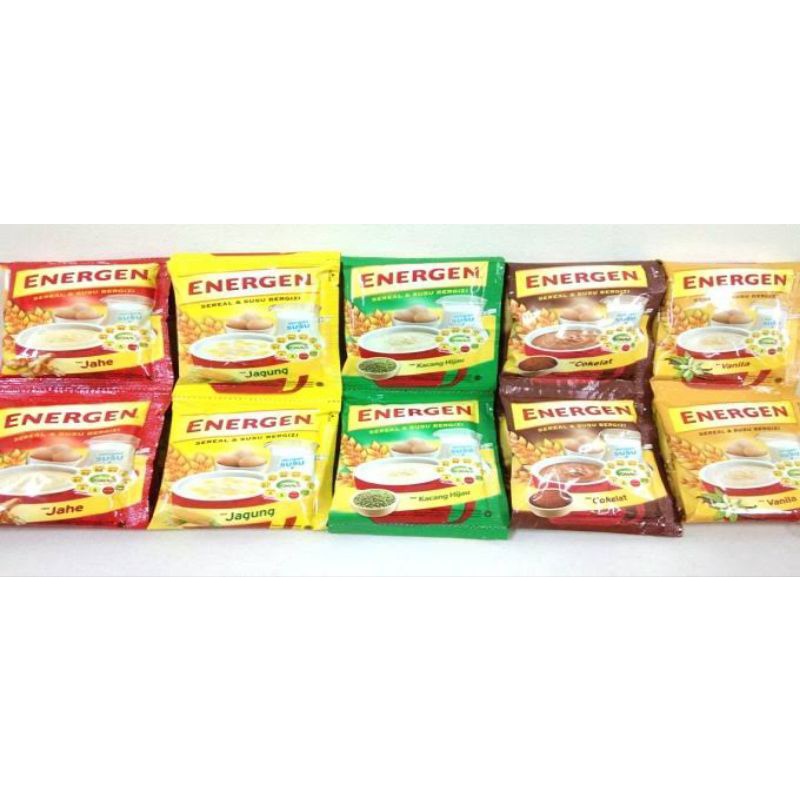

QH Energen cereal rasa cokelat, vanilla, kacang hijau 16x10x35 gr
