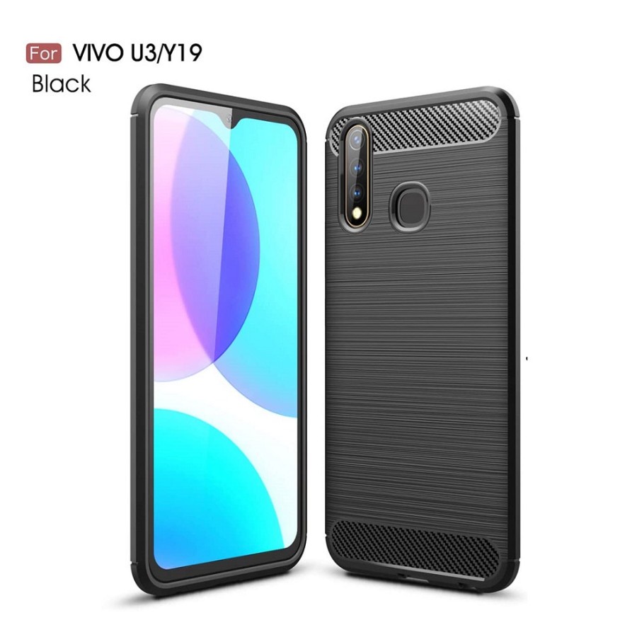 CASE SLIM FIT CARBON IPAKY VIVO Y19 SOFTCASE - GA