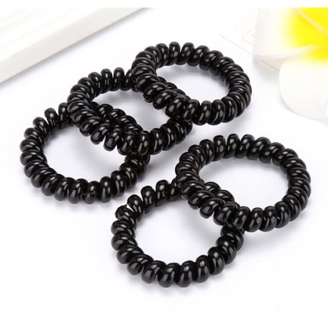 Kunciran Spiral Hitam Candy - Kunciran Rambut Spiral