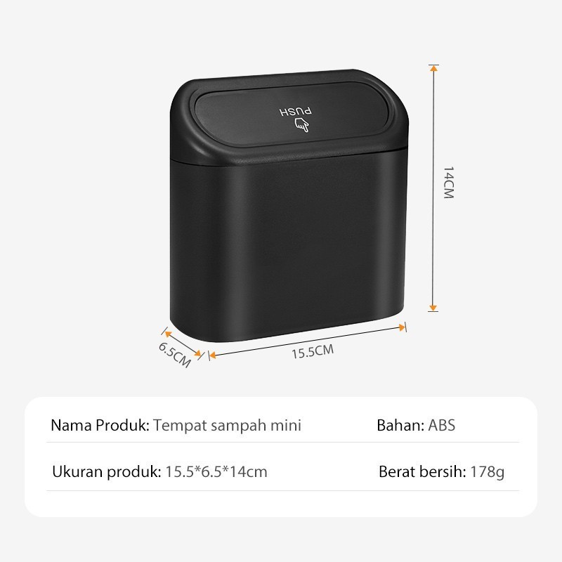 zyemet tempat sampah mobil mini praktis