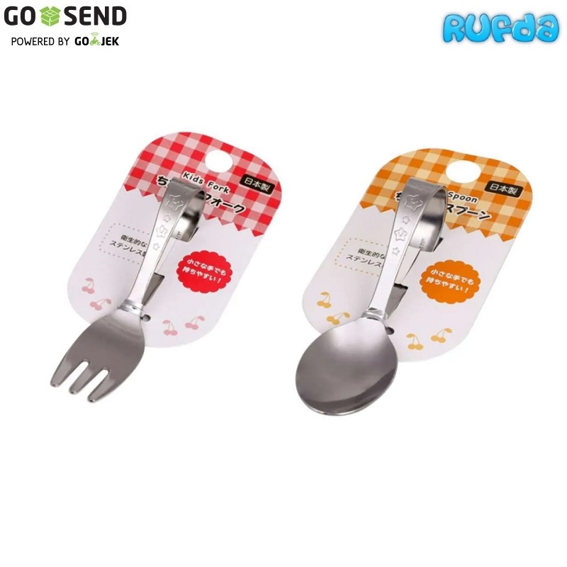 Ducktip Stainless Steel Fork Spoon Japan Made Sendok Garpu Anak Bayi MPASI BLW