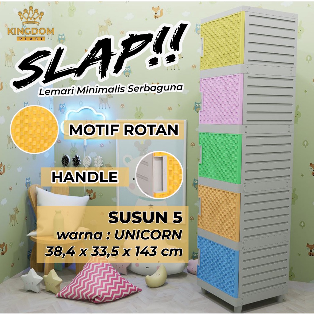 LEMARI PAKAIAN MINIMALIS KINGDOM SLAP UNICORN LEMARI SWING LEMARI PLASTIK LEMARI BAJU LEMARI BAGUS LEMARI MURAH