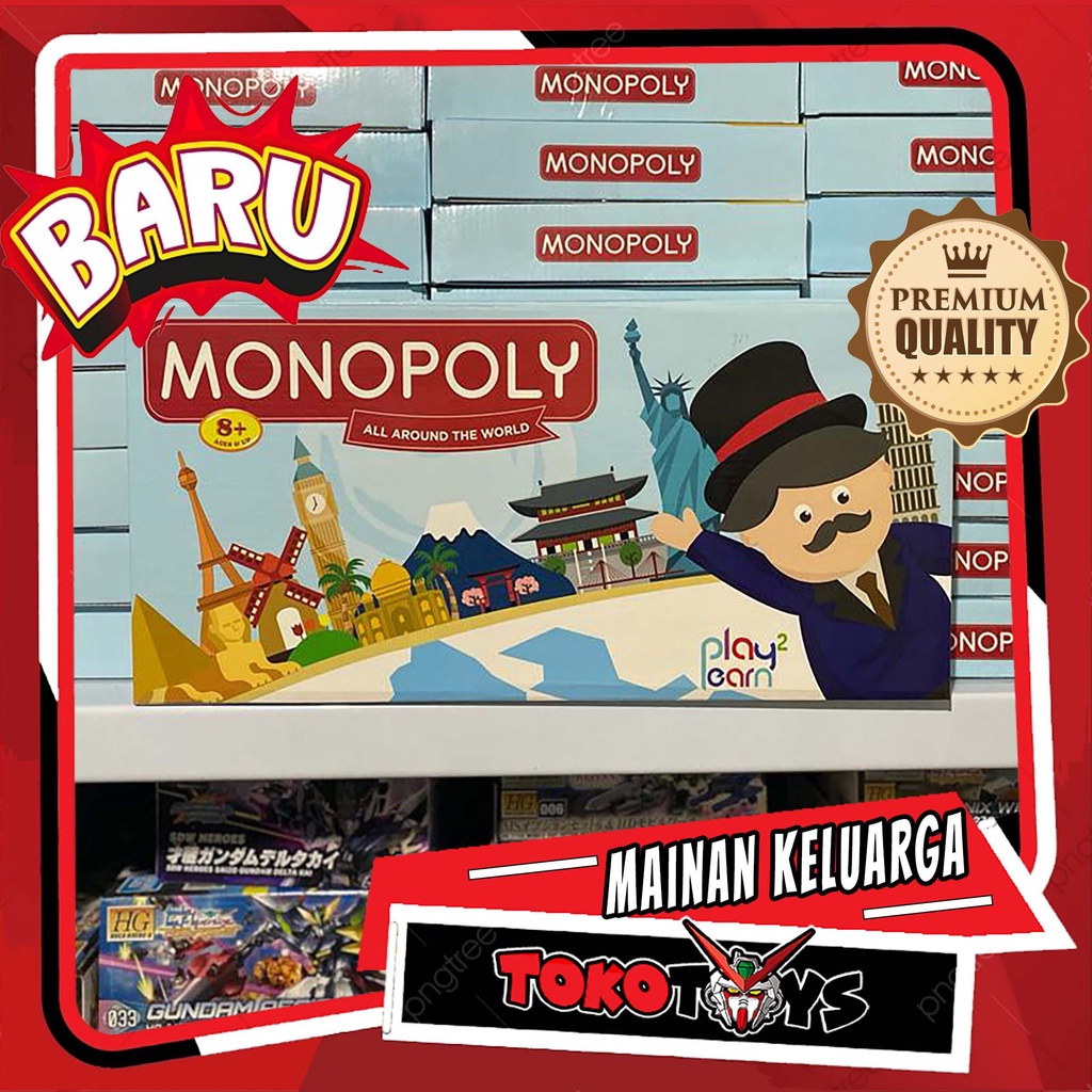 MONOPOLI/MONOPOLY ALL AROUND THE WORLD [PREMIUM] - KERTAS TEBAL + MATERIAL SNI / BOARD GAME- TOKOTOY
