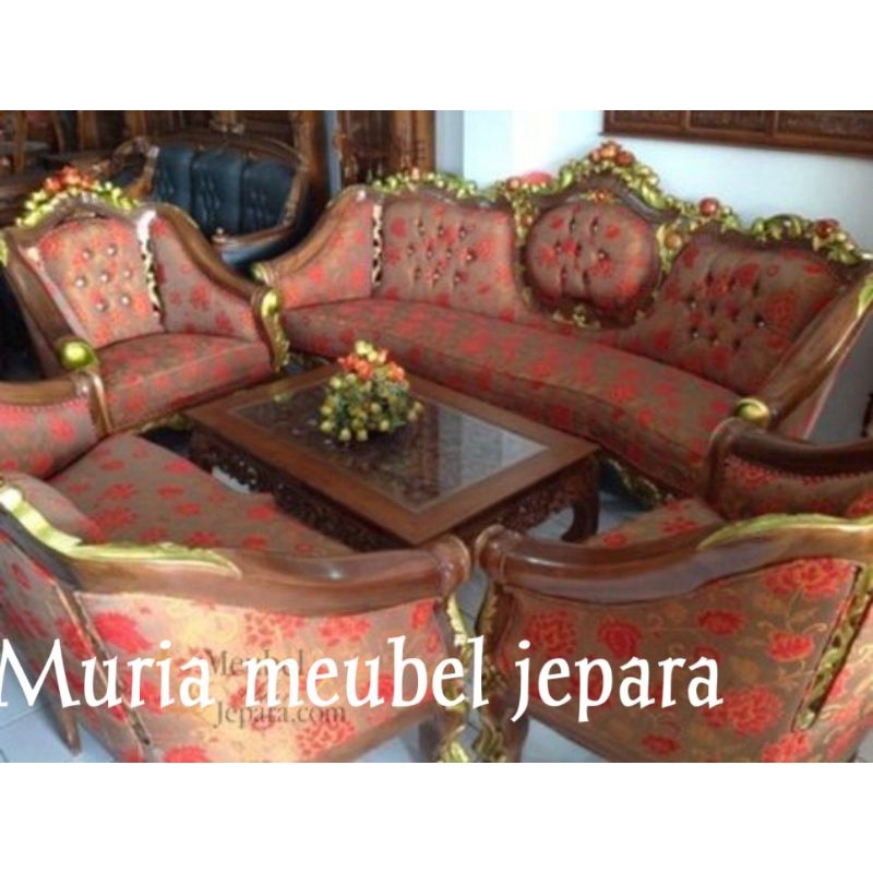 set kursi romawi ganesa jati